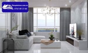 Phối màu sơn phòng khách nhà ống