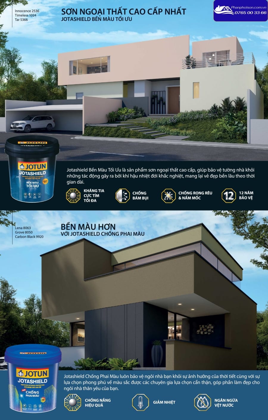 Bảng màu sơn jOTUN ngoại thất