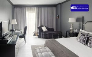 Mẫu sơn phòng ngủ màu xám trắng